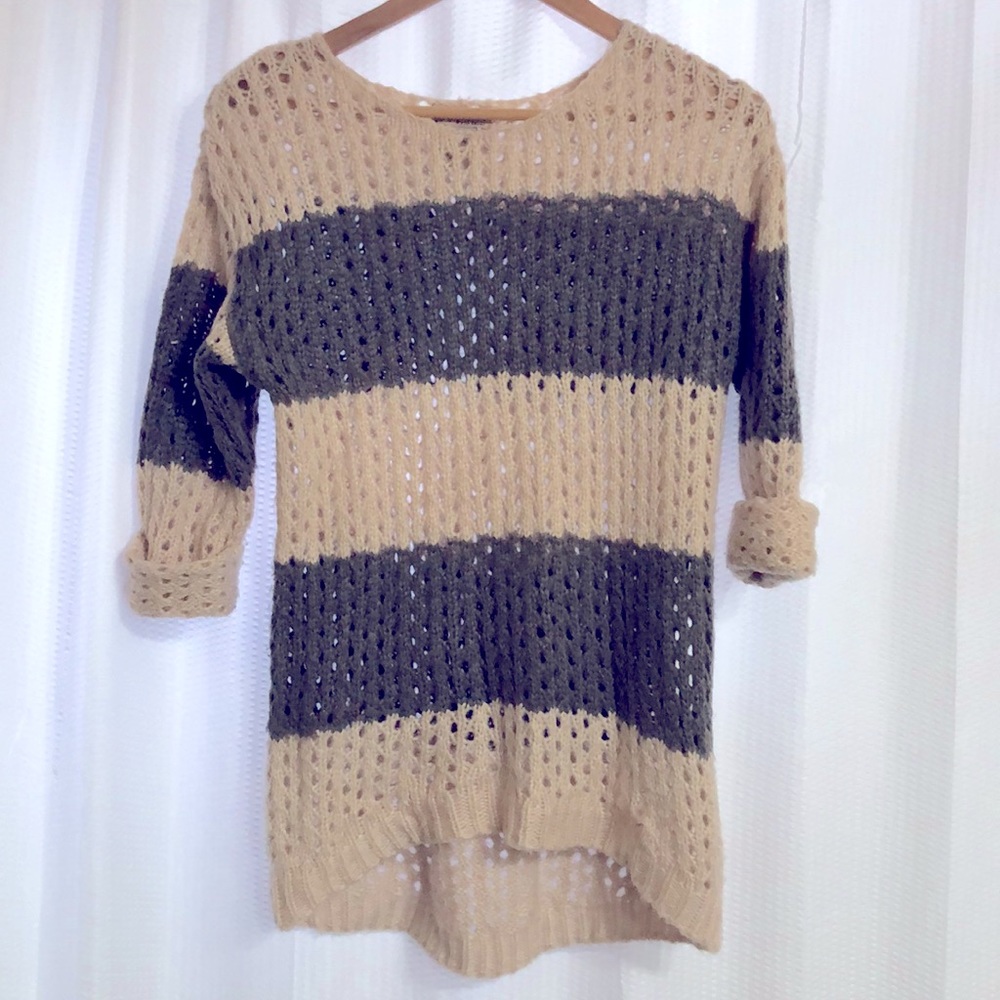 Pink and grey cozy knit sweater